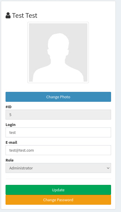 Profile showing Role: Administrator after Mass Assignment