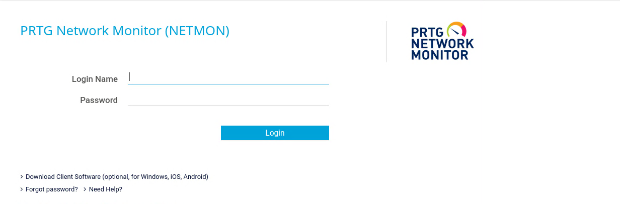 PRTG Network Monitor login page